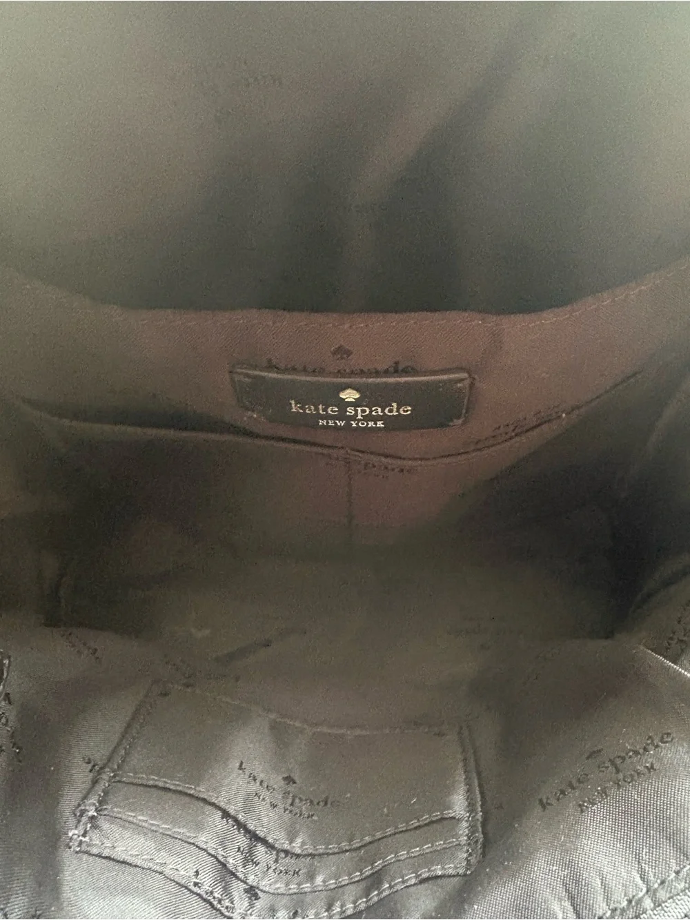 kate spade black nylon backpack with gold-tone hardware